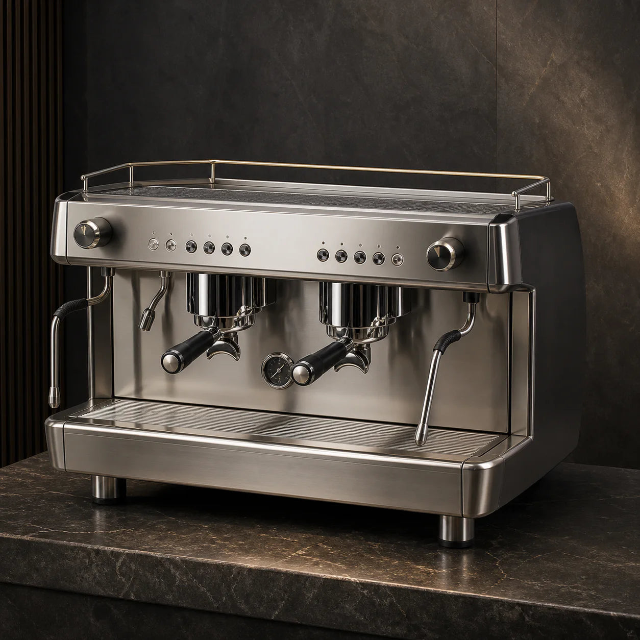 Commercial two-group espresso machine